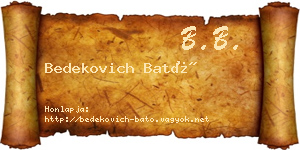 Bedekovich Bató névjegykártya